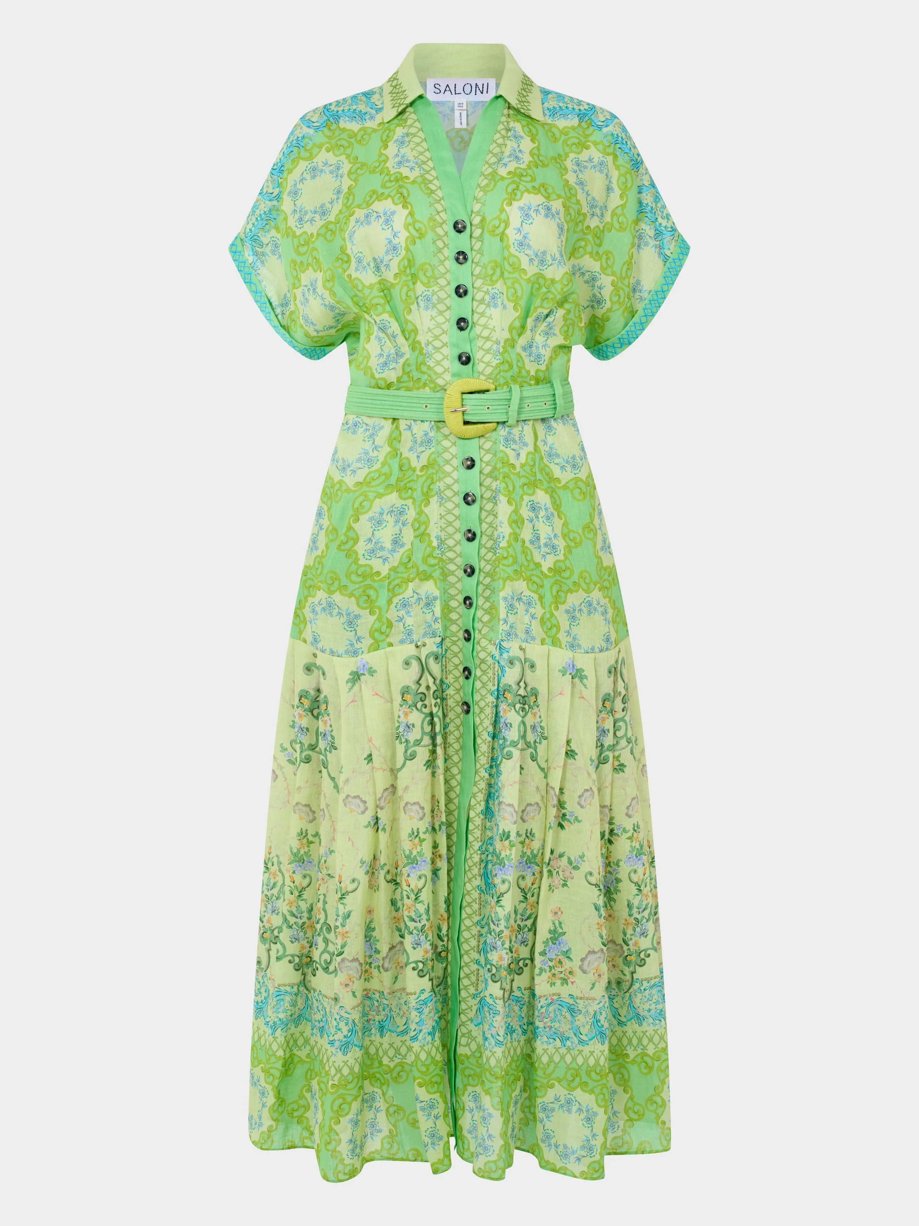Riya B Dress in Cicchetti Lime