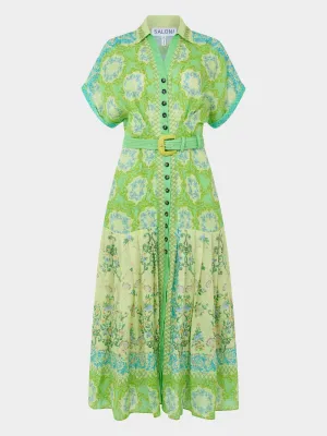 Riya B Dress in Cicchetti Lime