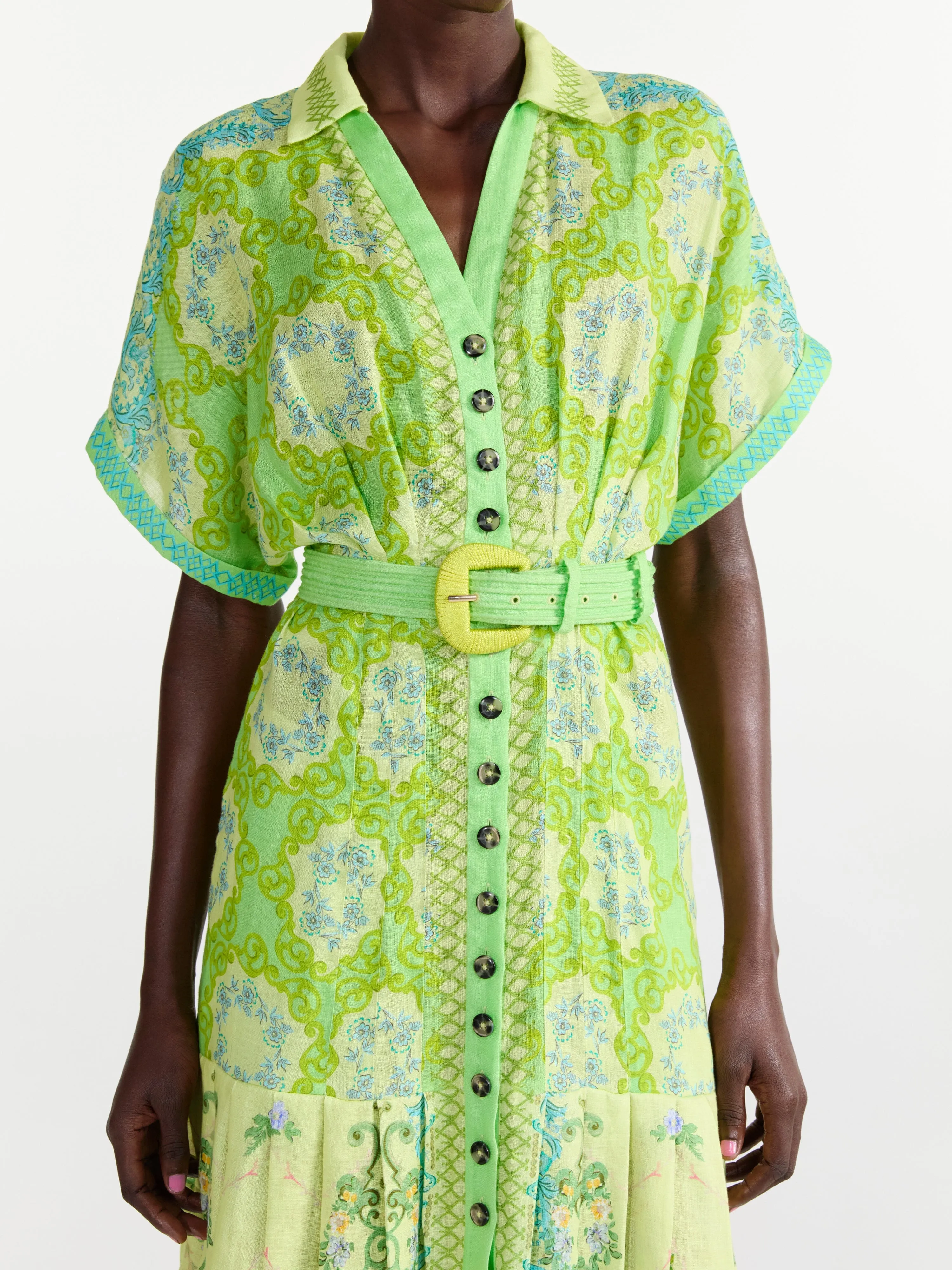 Riya B Dress in Cicchetti Lime