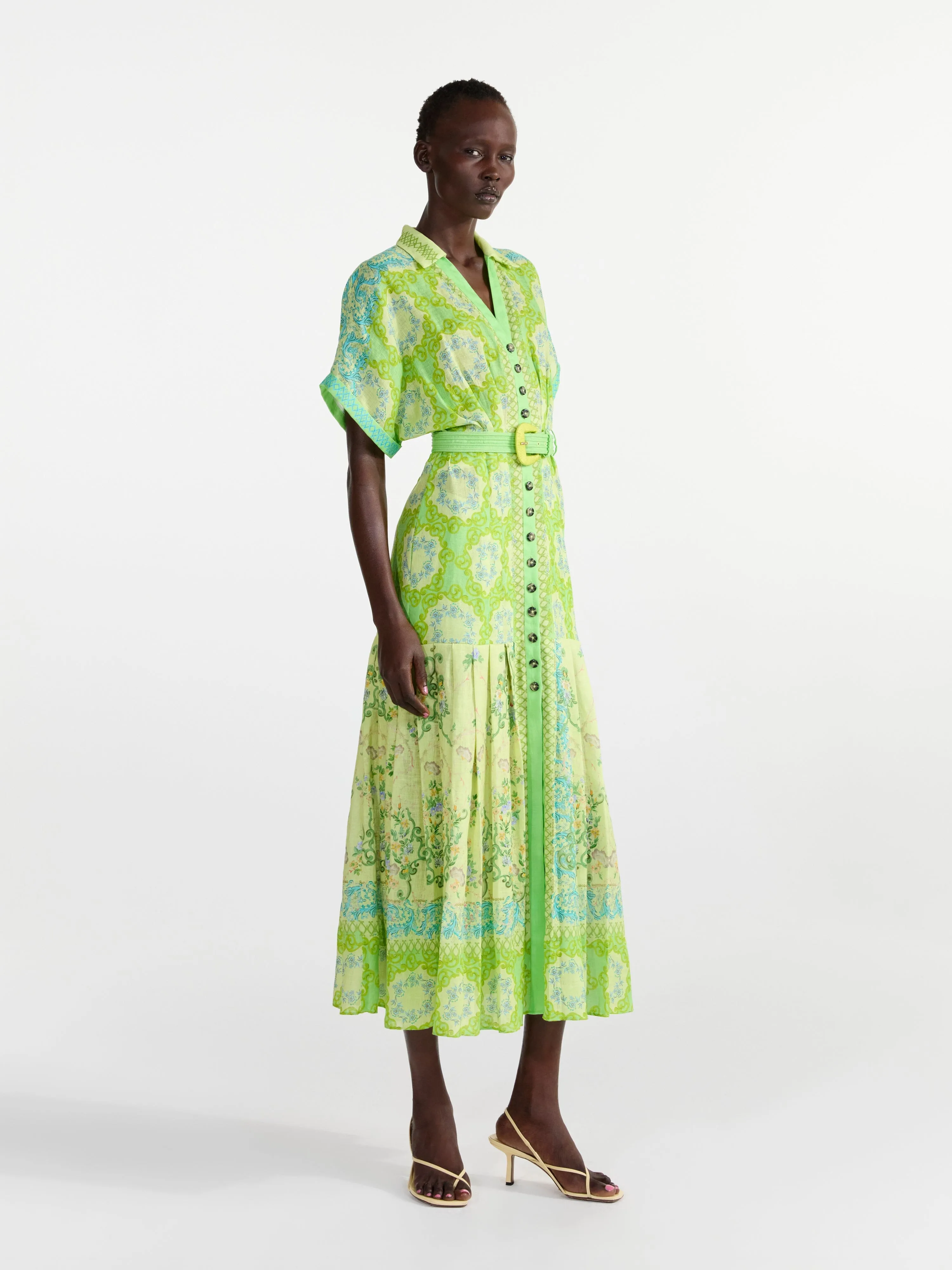 Riya B Dress in Cicchetti Lime