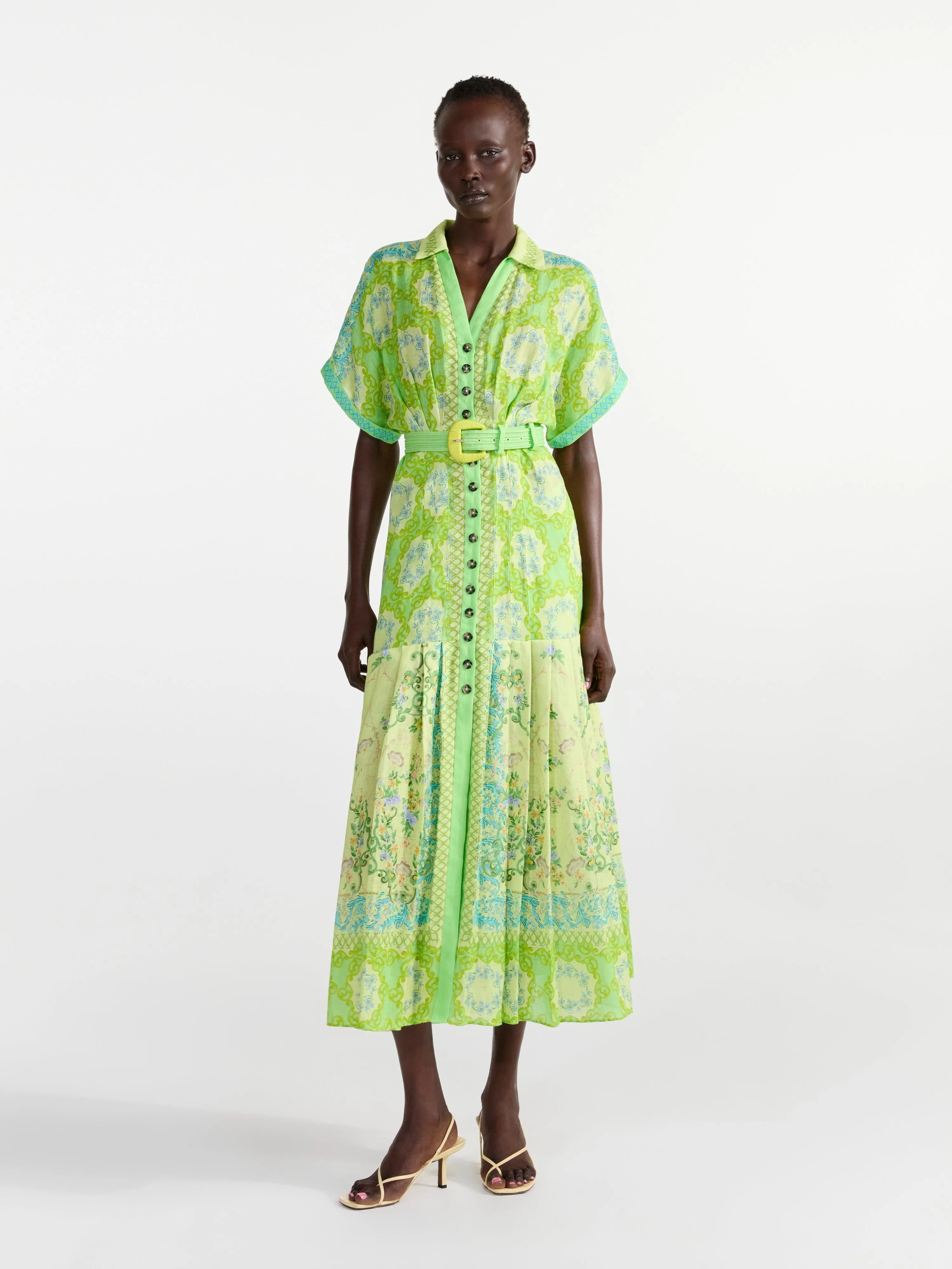 Riya B Dress in Cicchetti Lime