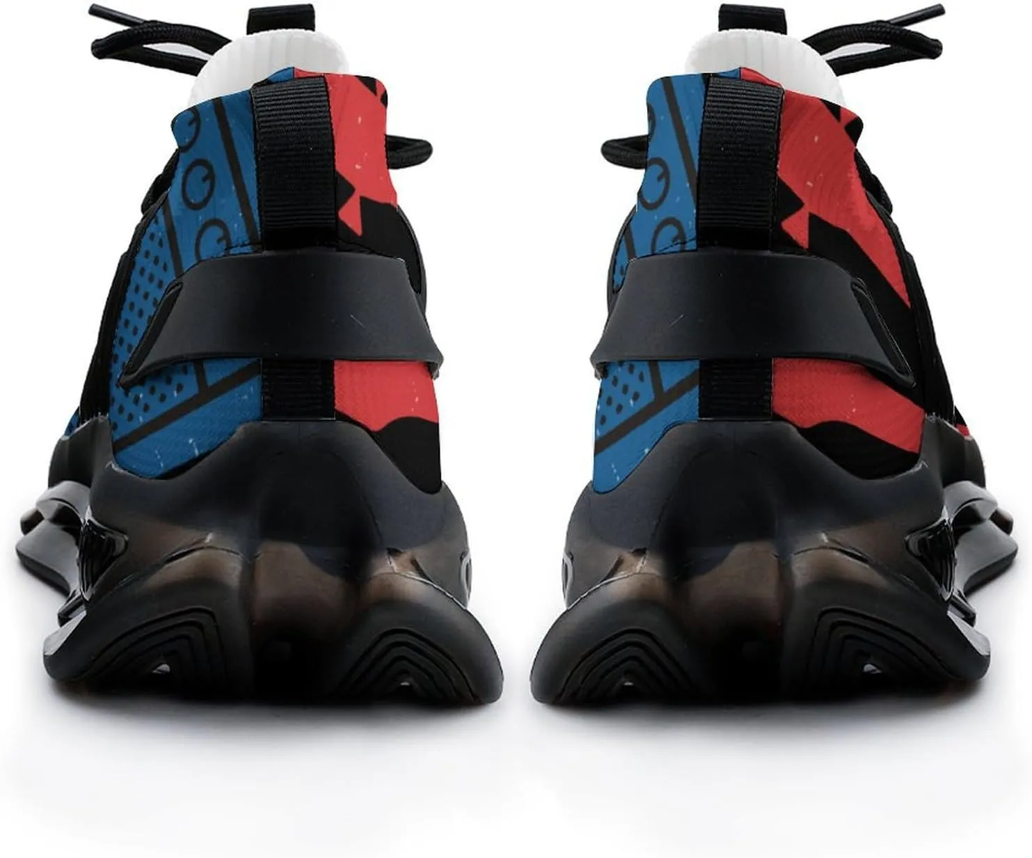 Rock N Roll USA Flag Walking Shoes for Men Lightweight Tennis Fashion Elastic Sports Shoes Cushion Basketball Shoes