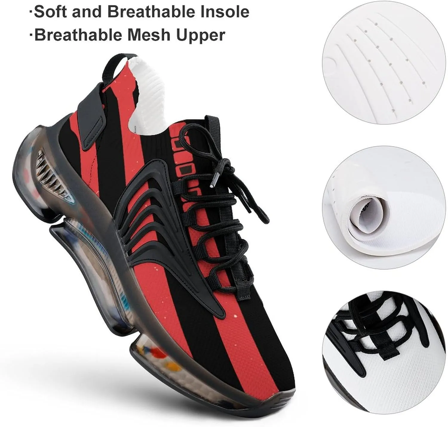 Rock N Roll USA Flag Walking Shoes for Men Lightweight Tennis Fashion Elastic Sports Shoes Cushion Basketball Shoes