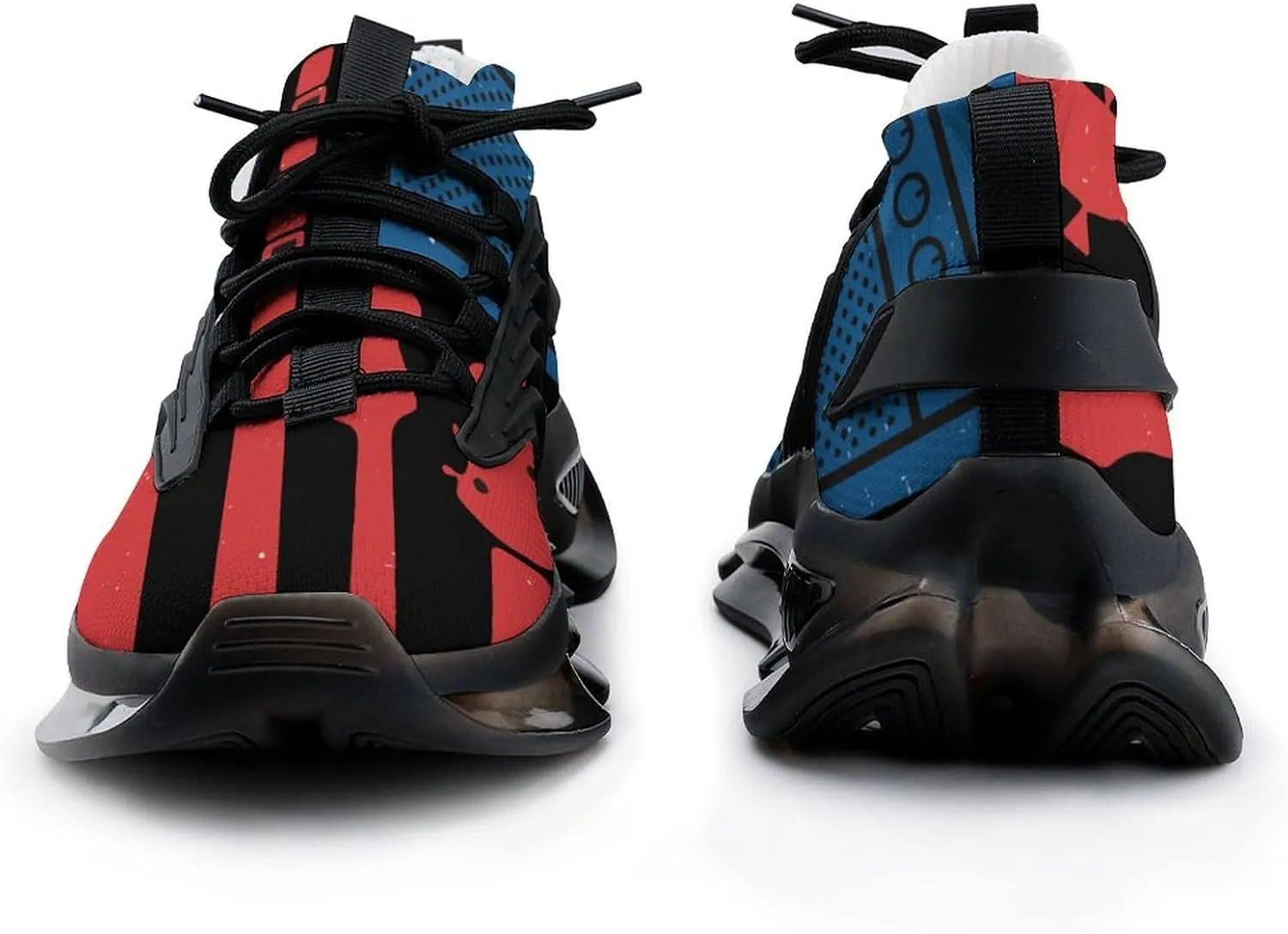 Rock N Roll USA Flag Walking Shoes for Men Lightweight Tennis Fashion Elastic Sports Shoes Cushion Basketball Shoes