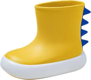 Rubber Boots Kids Classic Children Rainboots Rubber Children Water Shoes Waterproof Rain Boots Kids (Yellow, 7-8 Years)