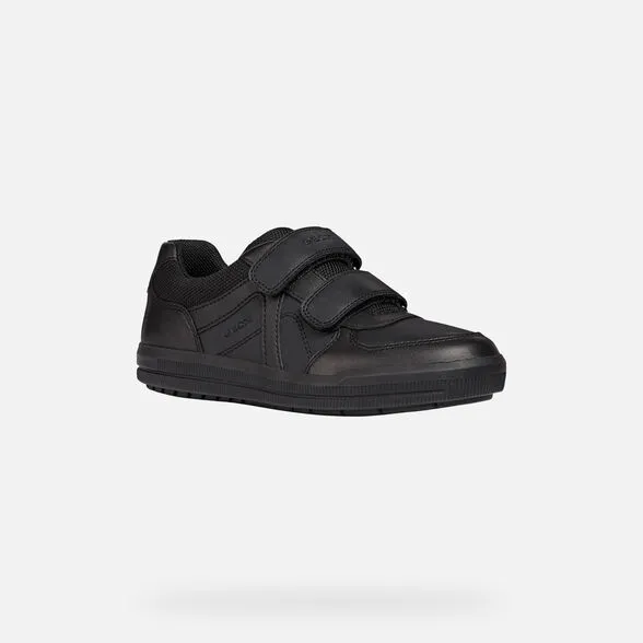 SALE Geox J Arzach Black Double Velcro Sneaker