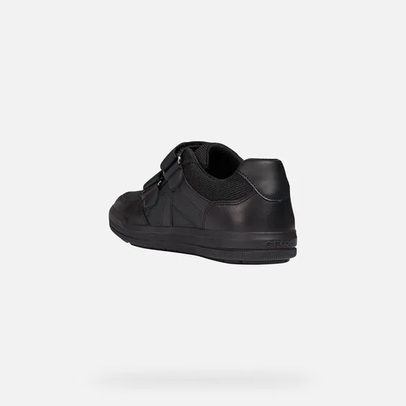 SALE Geox J Arzach Black Double Velcro Sneaker