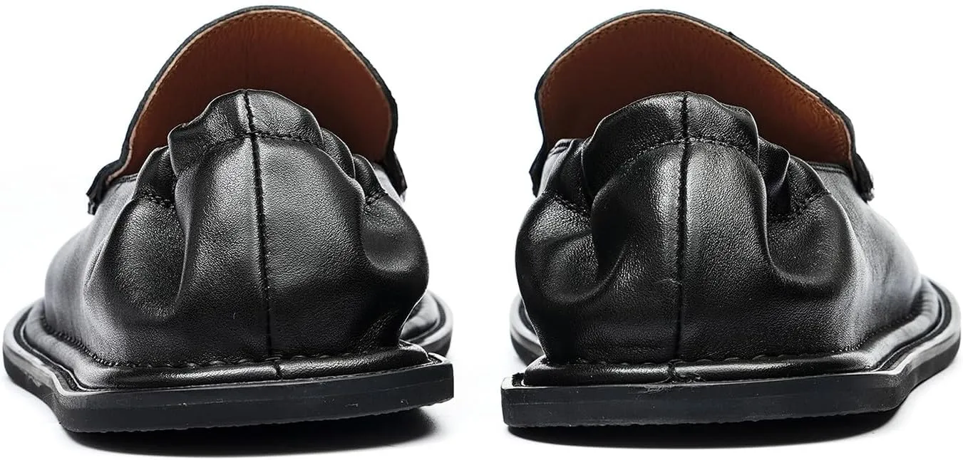 Santimon Men??s Slip-On Penny Loafers Dress Shoes ?C Soft Genuine Leather Moc Toe Mocasines with Non-Slip Sole, Comfortable Business Casual Mules & Clogs for Daily Wear and Travel
