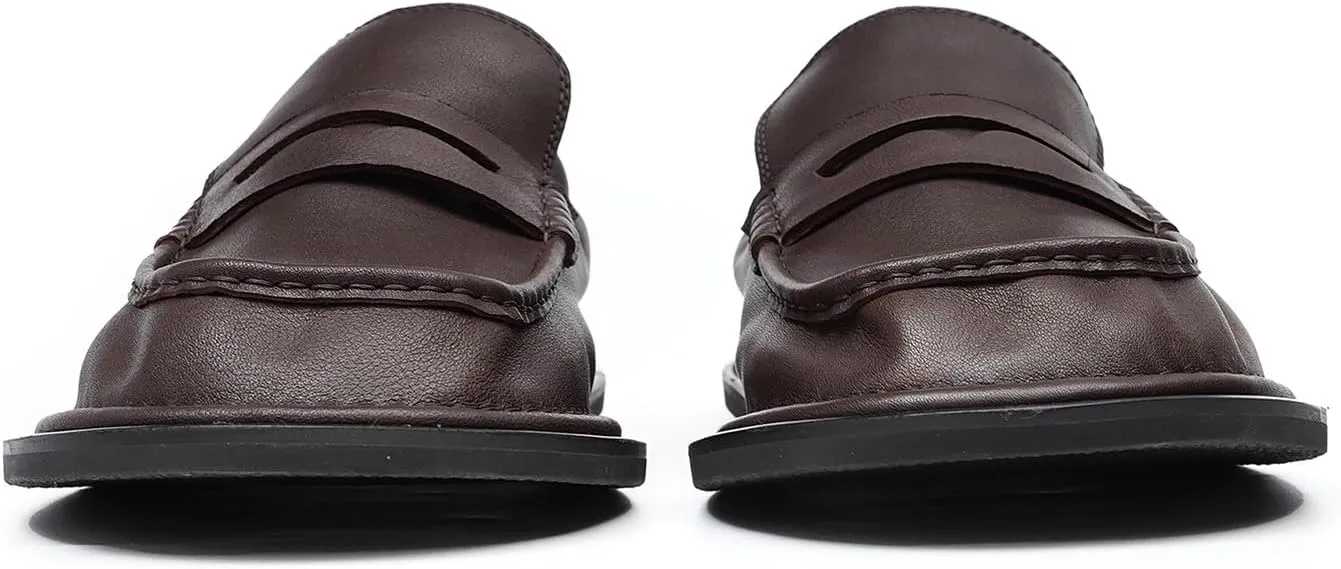 Santimon Men??s Slip-On Penny Loafers Dress Shoes ?C Soft Genuine Leather Moc Toe Mocasines with Non-Slip Sole, Comfortable Business Casual Mules & Clogs for Daily Wear and Travel