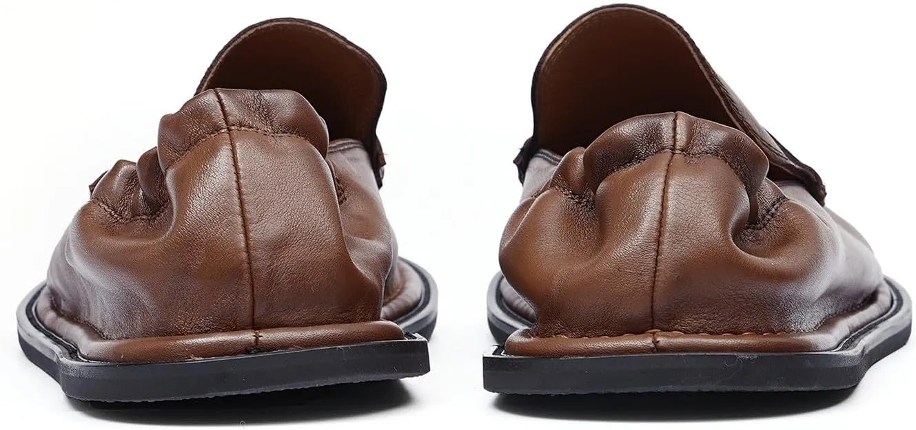 Santimon Men??s Slip-On Penny Loafers Dress Shoes ?C Soft Genuine Leather Moc Toe Mocasines with Non-Slip Sole, Comfortable Business Casual Mules & Clogs for Daily Wear and Travel
