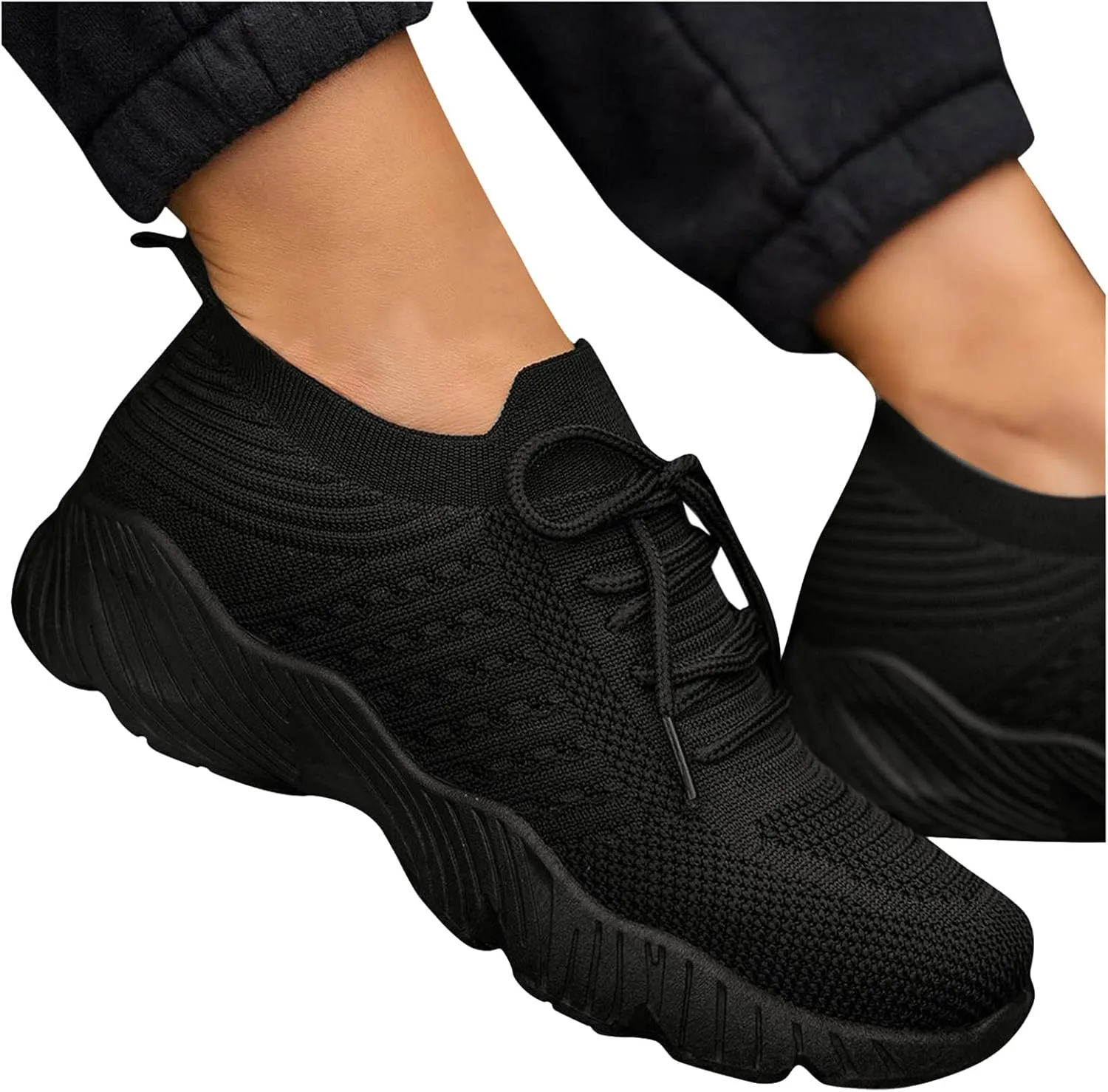 SBGMoSJ Women Sneakers Black Tenis Ortop??Dicos para Mujer para Caminar Extra Wide Gym Shoes for Women Running Shoes Womens Lightweight Fashion Sport Sneakers Black Slip On Shoes Women Size 11