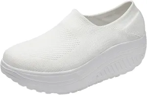 SBGMoSJ Womens Casual Sneakers Wide Slip On Shoes Women Dressy Platform High Top Canvas Shoes for Women Platform Sneakers for Women Wide Slip On Shoes for Women Wide Width
