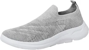 SBGMoSJ Womens Walking Shoes Slip On Comfy Shoes for Women Walking Black Gym Shoes Women Slip Ons Glitter Wedge Sneakers for Women Dressy Women Slip On Tennis Shoes Size 10