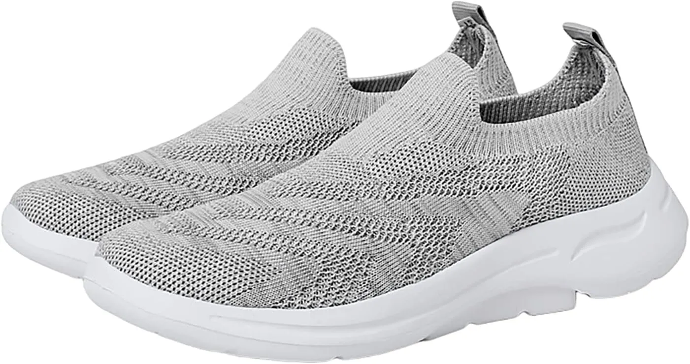SBGMoSJ Womens Walking Shoes Slip On Comfy Shoes for Women Walking Black Gym Shoes Women Slip Ons Glitter Wedge Sneakers for Women Dressy Women Slip On Tennis Shoes Size 10