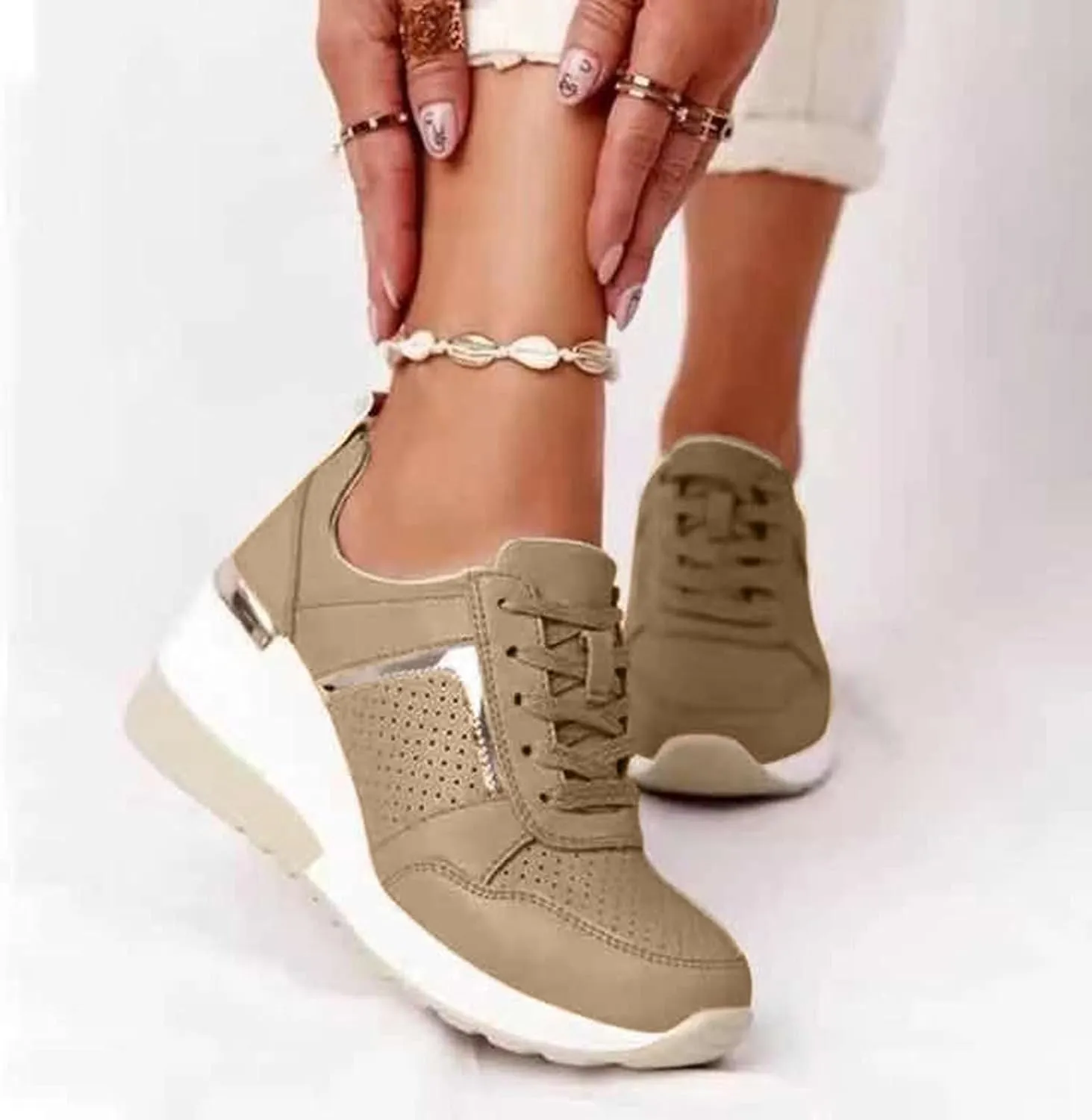 SBGMoSJ Womens Wide Casual Shoes Zapatos para Mujer C??Modos Tenis Womens White Leather Slip On Sneakers Womens Shoes Sneakers Wide Toe Box Comfy Open Toe Flats Shoes Women Dressy Cute