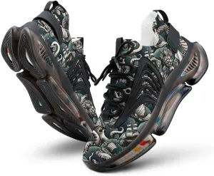 Sea Monsters Walking Shoes for Men Lightweight Tennis Fashion Elastic Sports Shoes Cushion Basketball Shoes