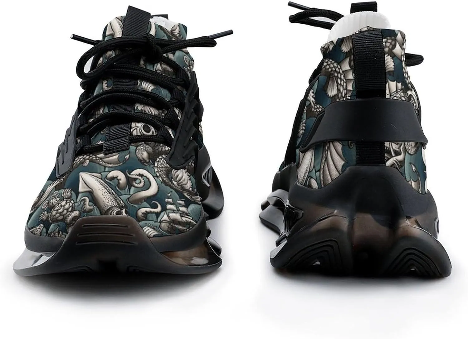 Sea Monsters Walking Shoes for Men Lightweight Tennis Fashion Elastic Sports Shoes Cushion Basketball Shoes