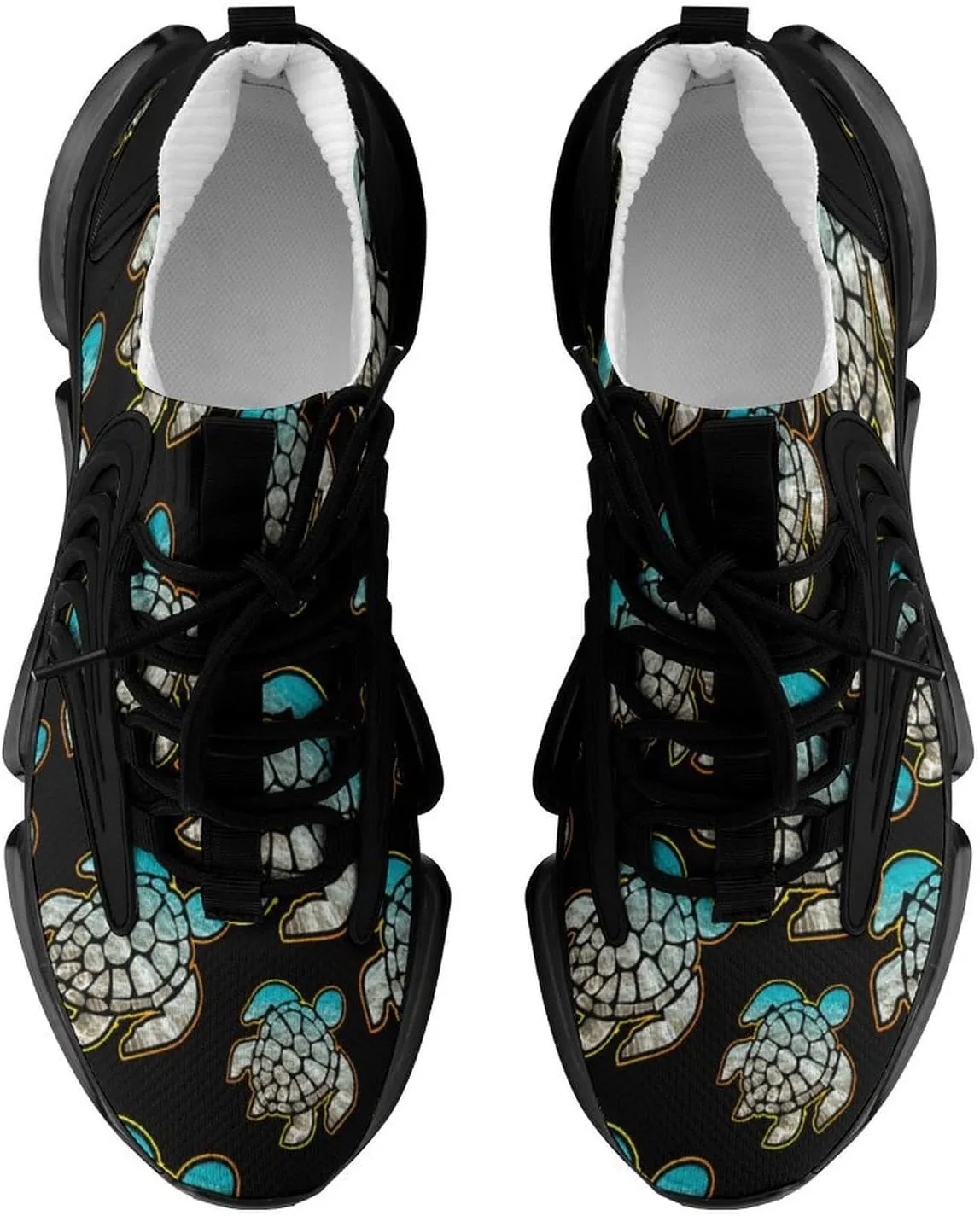 Sea Turtle Galaxy Walking Shoes for Men Lightweight Tennis Fashion Elastic Sports Shoes Cushion Basketball Shoes