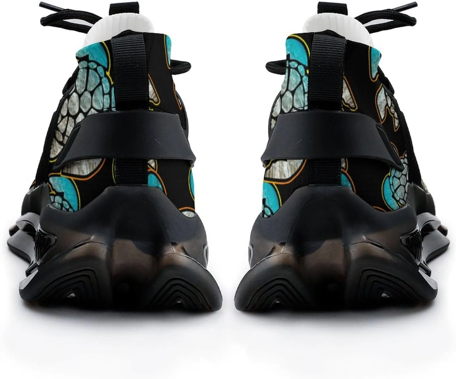 Sea Turtle Galaxy Walking Shoes for Men Lightweight Tennis Fashion Elastic Sports Shoes Cushion Basketball Shoes