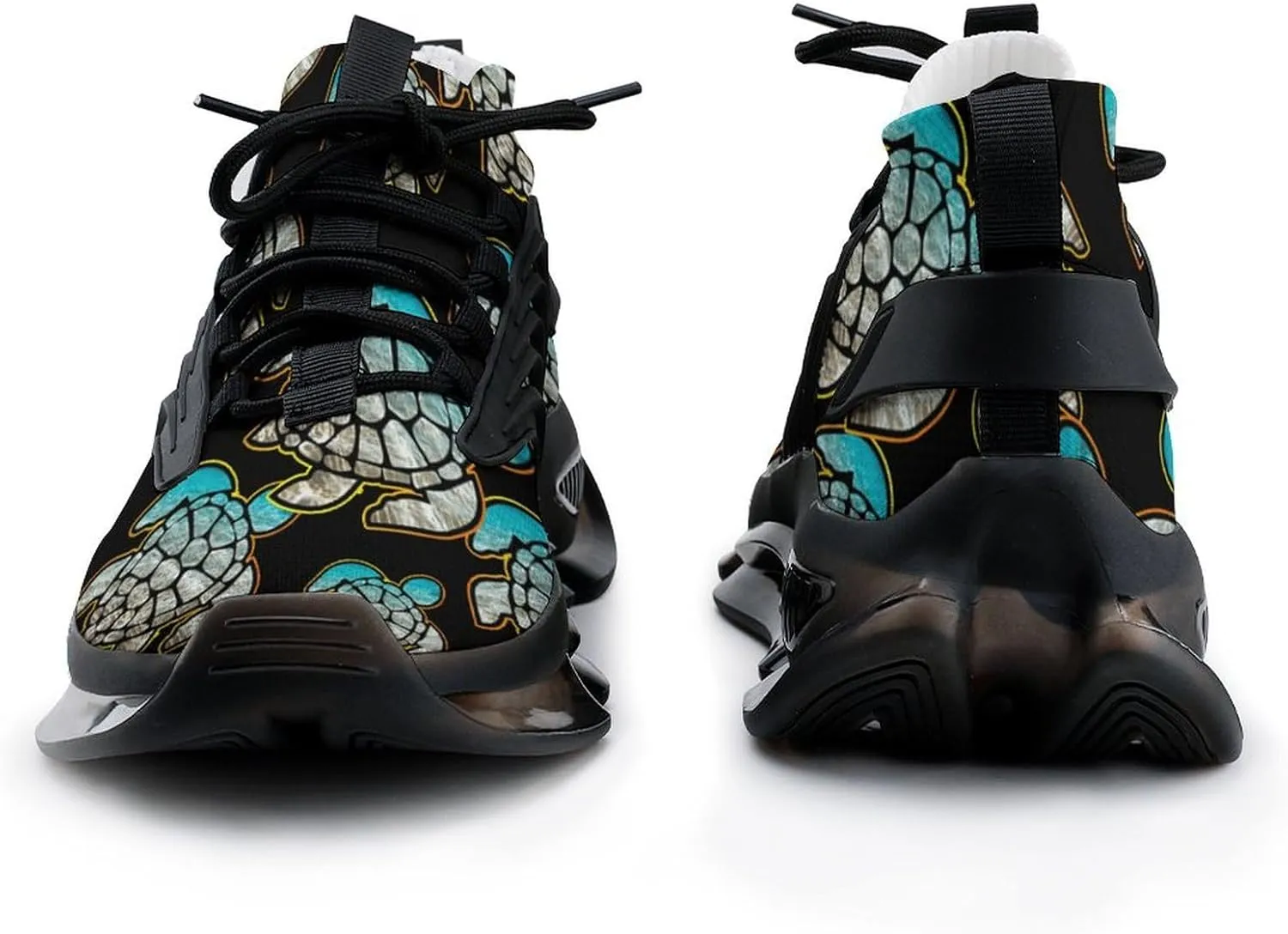 Sea Turtle Galaxy Walking Shoes for Men Lightweight Tennis Fashion Elastic Sports Shoes Cushion Basketball Shoes