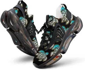 Sea Turtle Galaxy Walking Shoes for Men Lightweight Tennis Fashion Elastic Sports Shoes Cushion Basketball Shoes