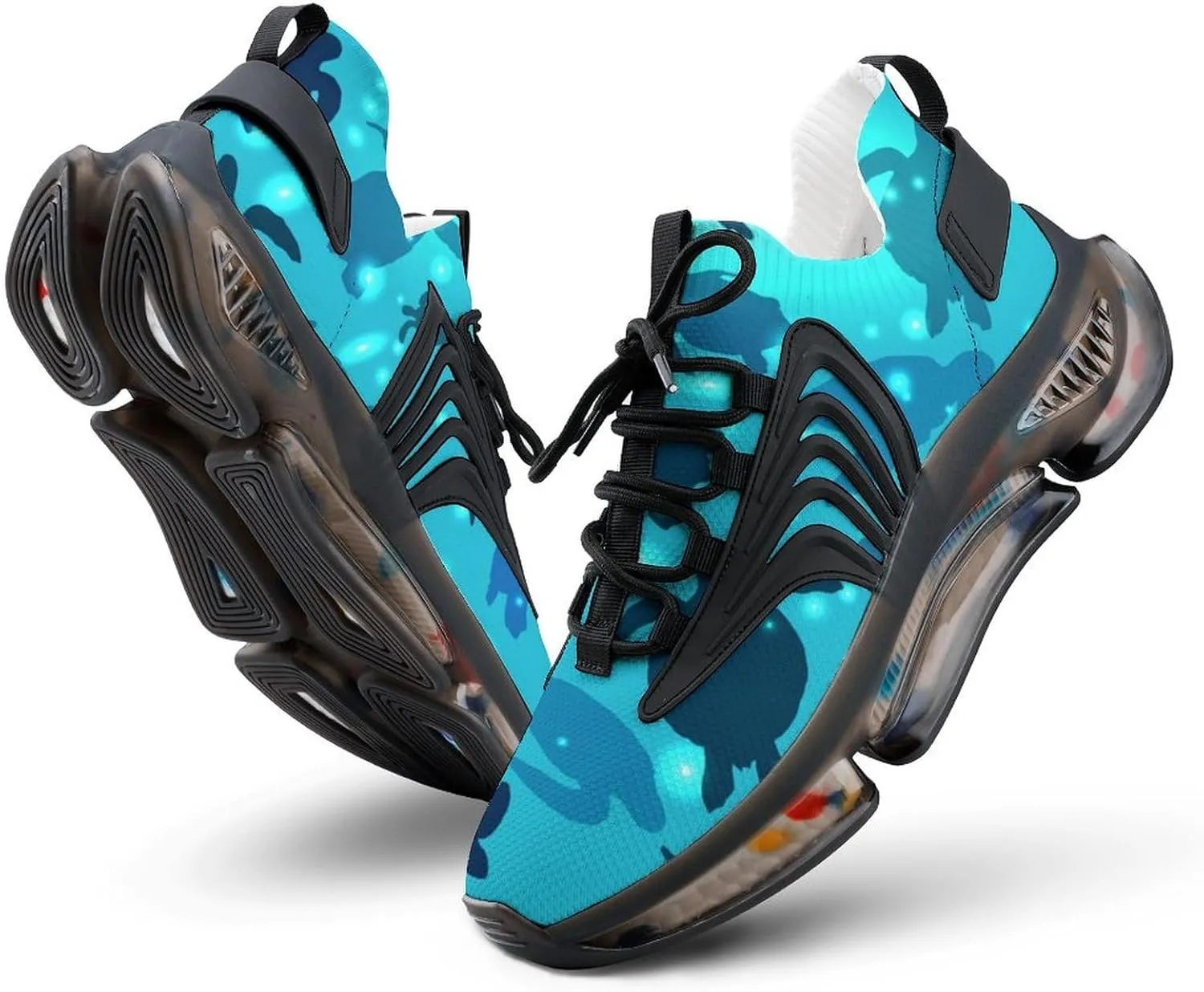 Sea Turtle Walking Shoes for Men Lightweight Tennis Fashion Elastic Sports Shoes Cushion Basketball Shoes