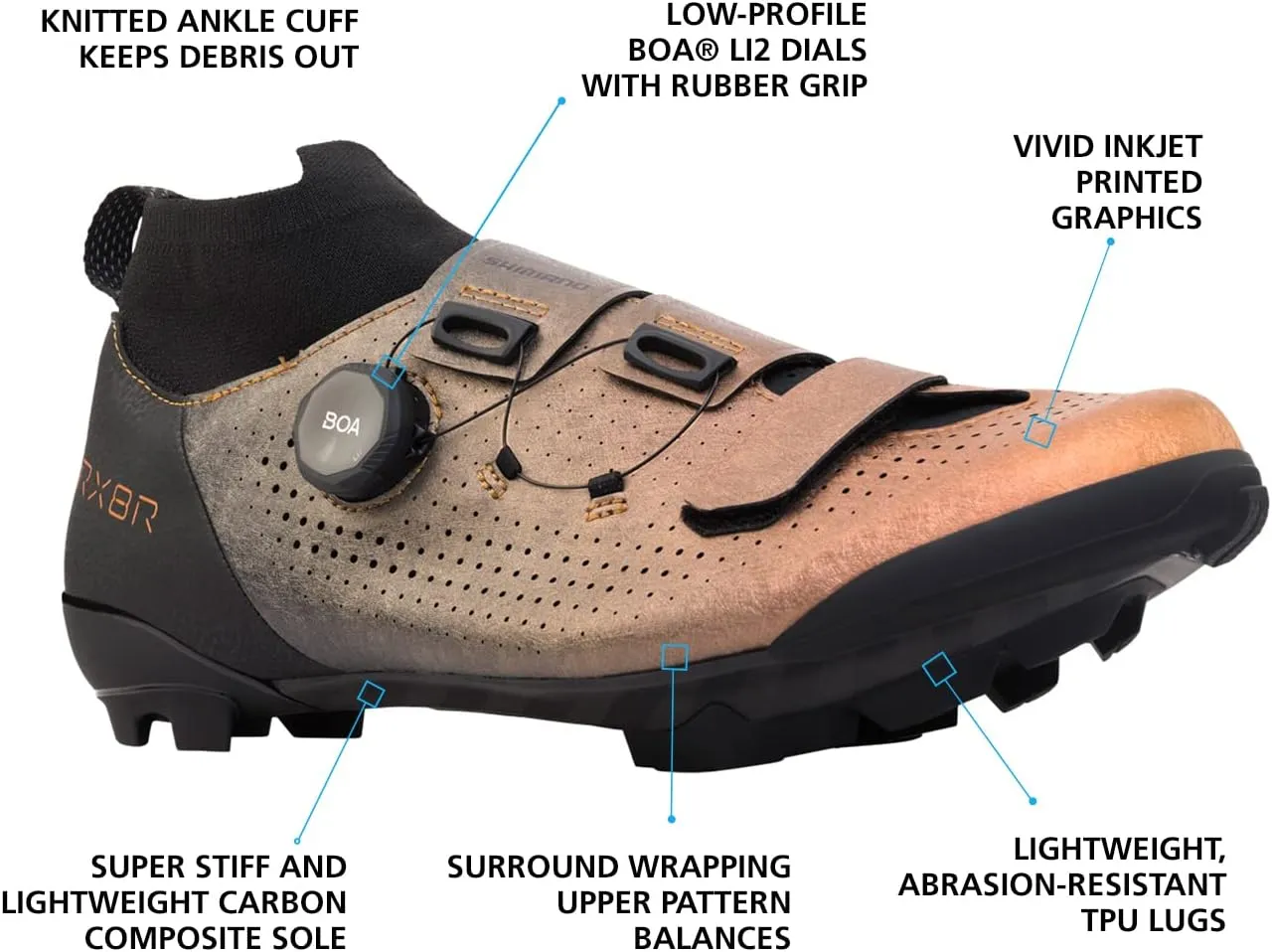 SHIMANO SH-RX801R Mens Ultralight 3  Season Gravel Racing Shoe