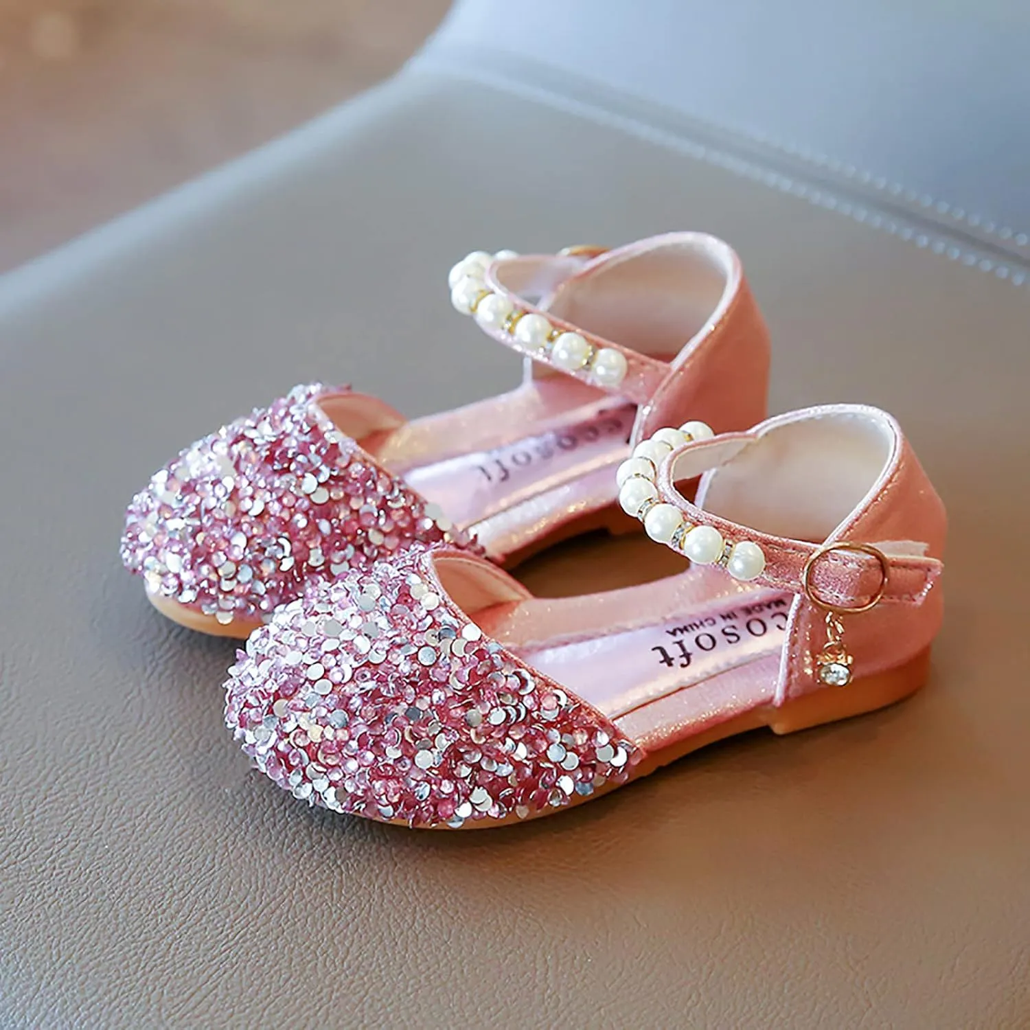 Shoes for Girls,Girls Shoes Sandals Kids Baby Crystal Bowknot Bling Infant Pearl Princess Shoes Dress Shoes 1-11 Years