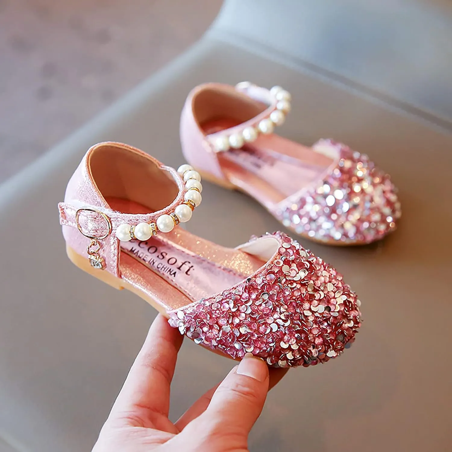 Shoes for Girls,Girls Shoes Sandals Kids Baby Crystal Bowknot Bling Infant Pearl Princess Shoes Dress Shoes 1-11 Years