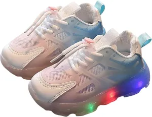 Sneakers for Girls Light Up Breathable Running Cute Shoes Gradient Color Anti-Slip Lace Up Girls Walking Sports Shoes