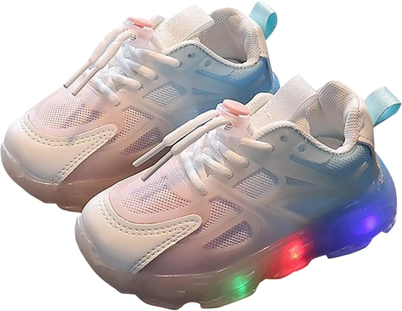 Sneakers for Girls Light Up Breathable Running Cute Shoes Gradient Color Anti-Slip Lace Up Girls Walking Sports Shoes