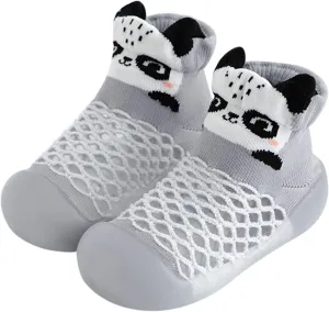 Sock Shoes Toddler Infant Boys Girls Animal Prints Cartoon Socks Shoes Toddler Breathable Mesh The Floor Black Shoes