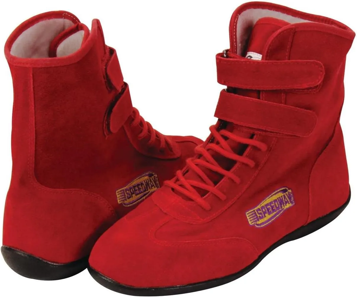 Speedway Motors Red Hightop Racing Shoes, 11.5, SFI 3.3/5, Flexible Leather