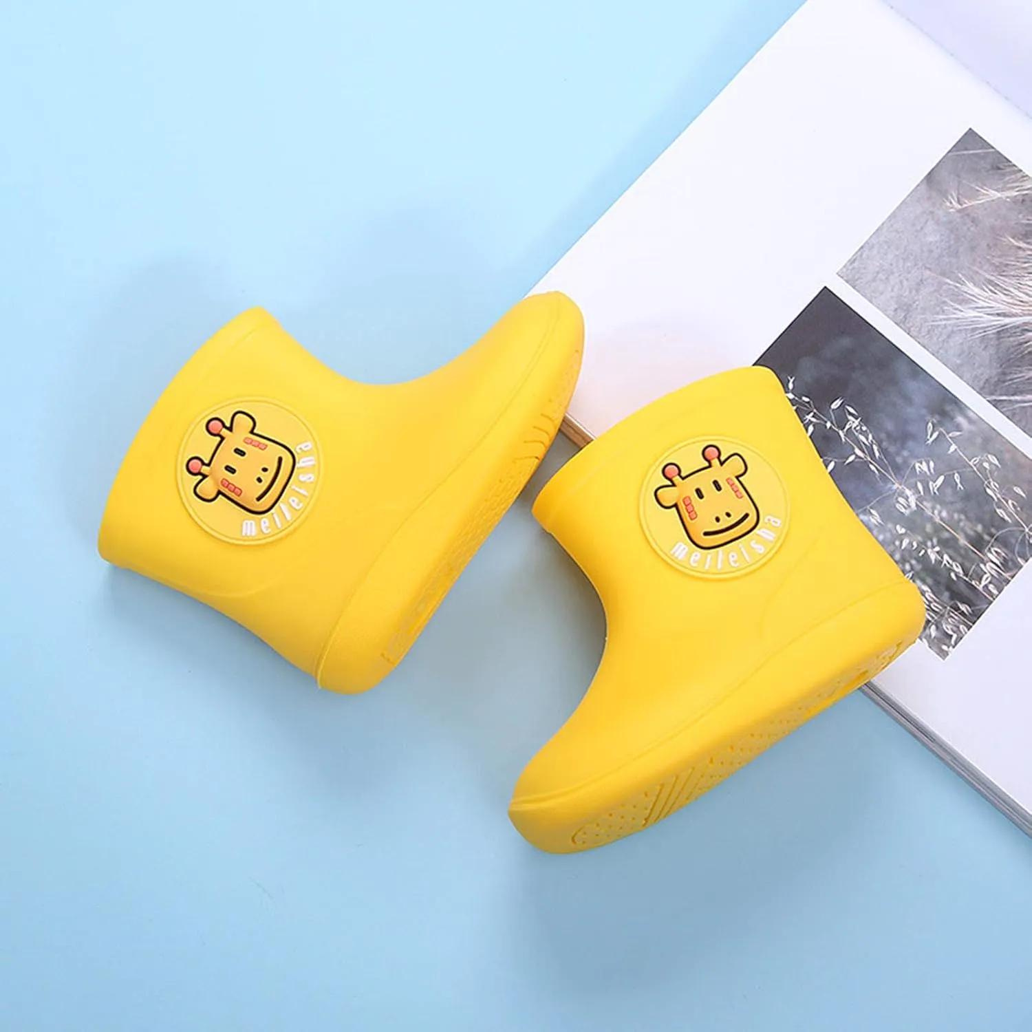 Spring Baby Rain Boots Waterproof Shoes Toddler Kids Boys Girls Cartoon Rubber Waterproof Rain Shoes Rain Boots