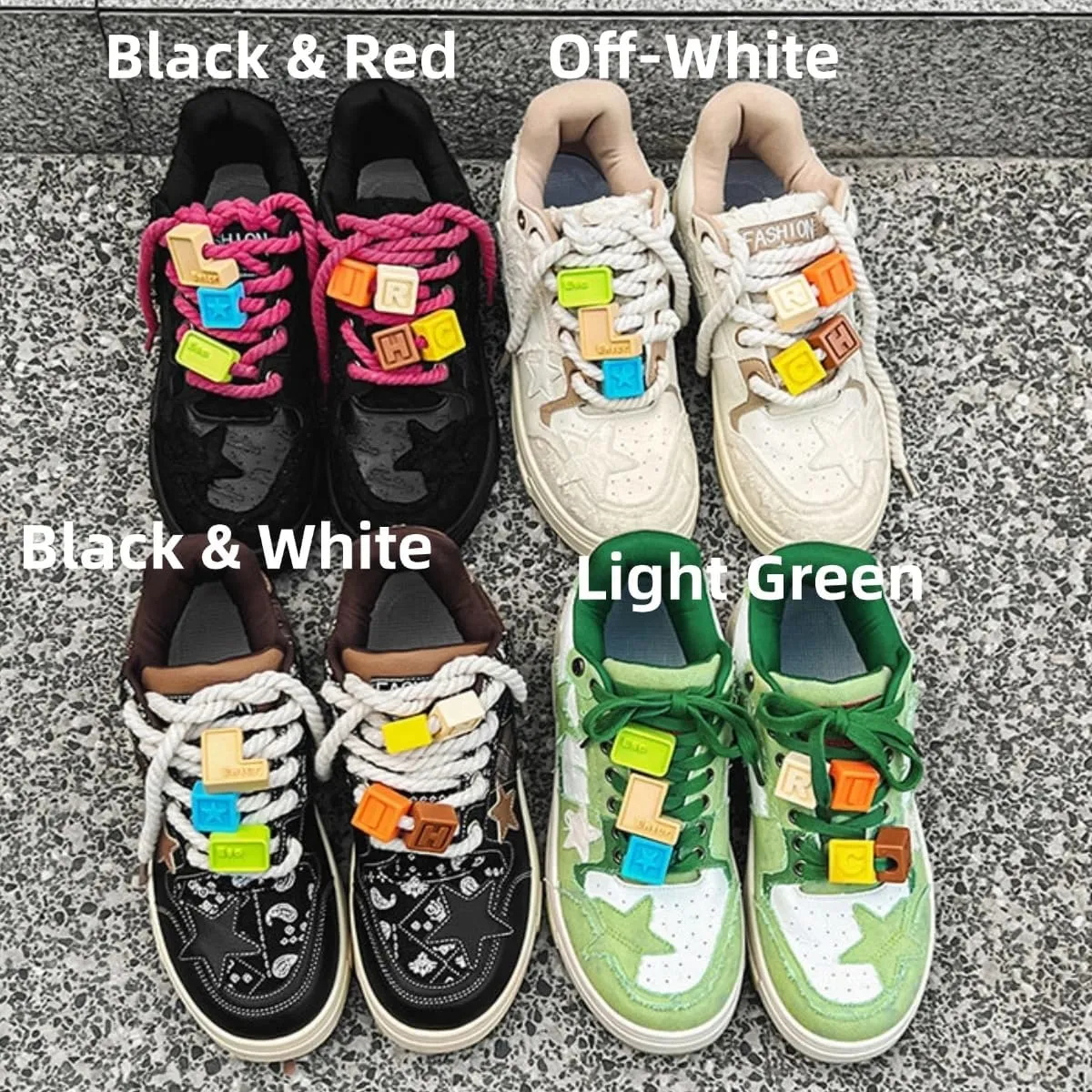 Star Chunky Sneakers for Women & Girls Cute Y2K Walking Shoes Thick Sole Travel & Gift