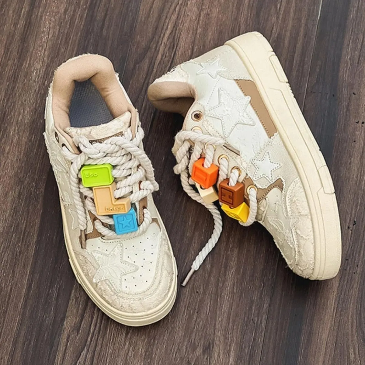 Star Chunky Sneakers for Women & Girls Cute Y2K Walking Shoes Thick Sole Travel & Gift