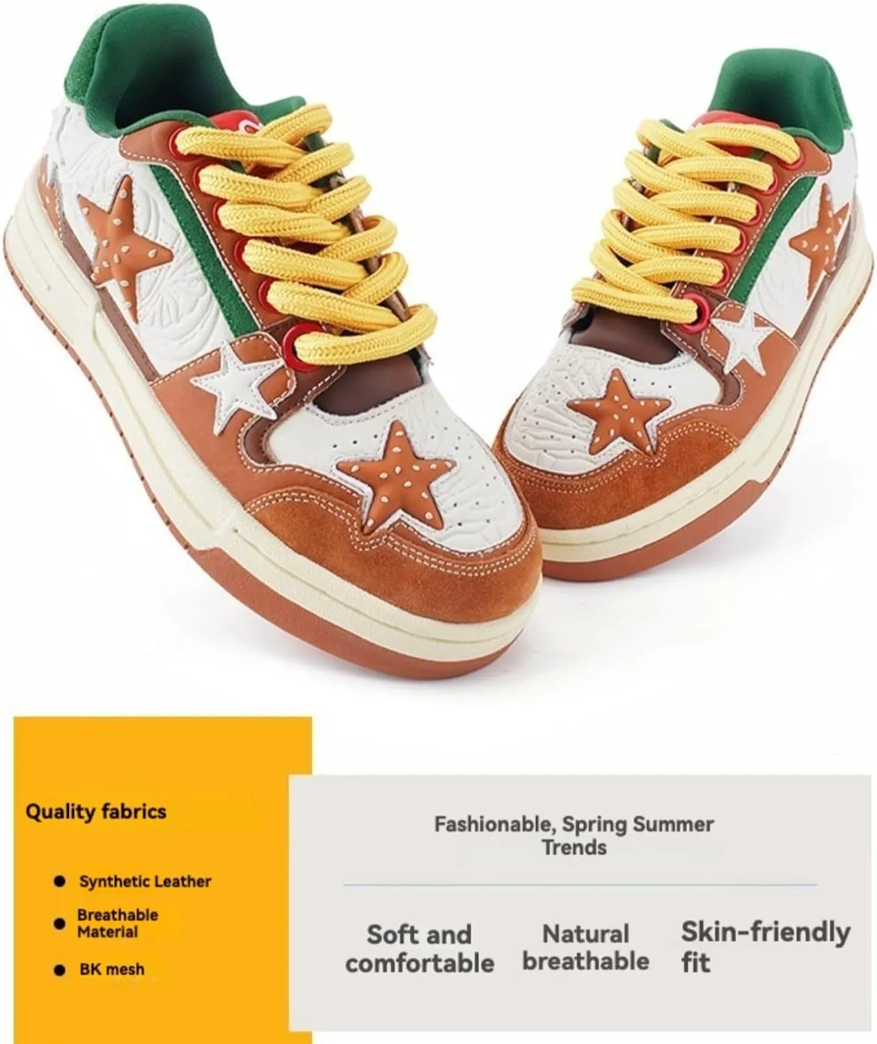 Star Retro Y2k Chunky Sneakers for Women and Girls Cute Breathable Aesthetic Casual Walking Shoes for Tennis Exercise
