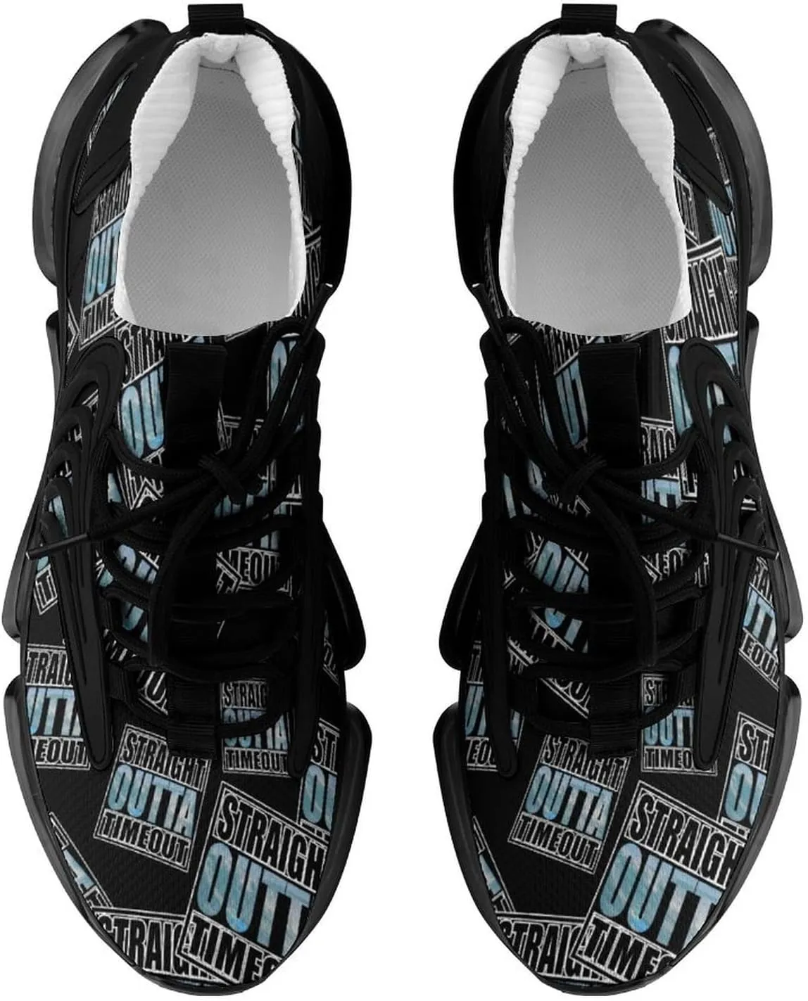 Straight Outta Timeout Walking Shoes for Men Lightweight Tennis Fashion Elastic Sports Shoes Cushion Basketball Shoes