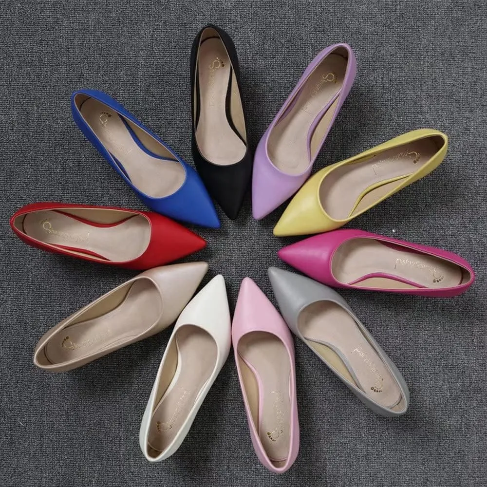 Stunner Women's Classic Fashion Pointed Toe Low Heel Dress Pumps Shoes