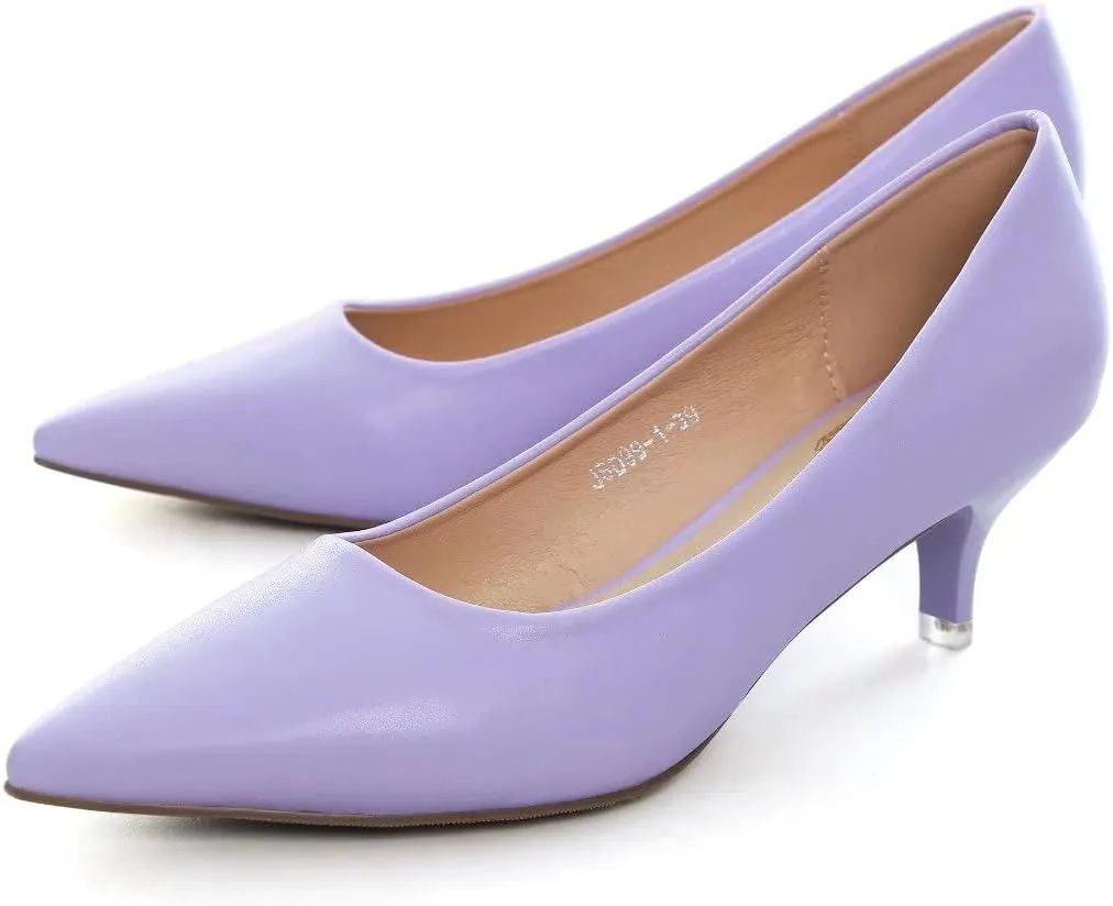 Stunner Women's Classic Fashion Pointed Toe Low Heel Dress Pumps Shoes