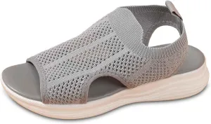 Stylish Women's Open Toe Sandals Breathable Mesh Summer Casual Shoes Comfortable Flat Sole For Daily Wear