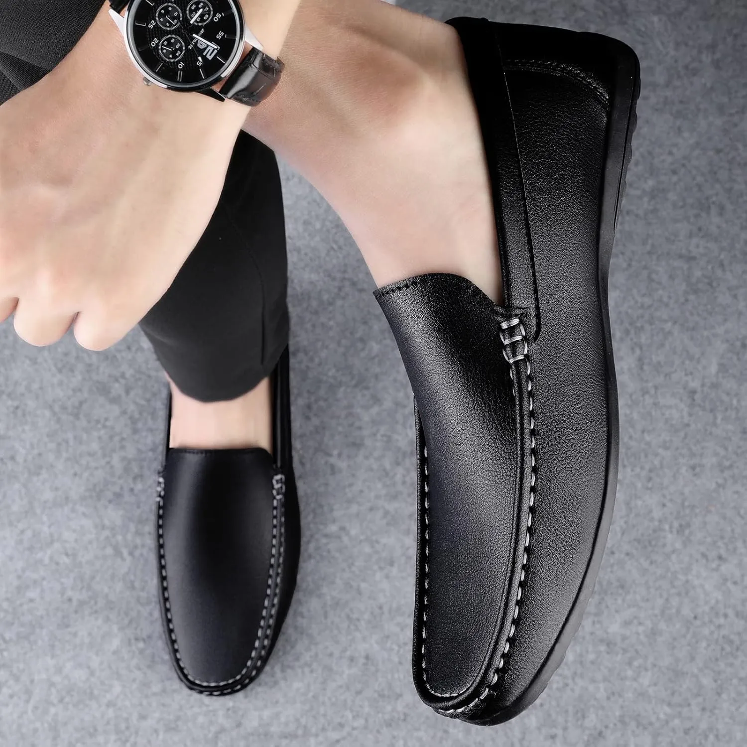 Summer Men Loafers Wedding Dress White Driving Moccasins Footwear Man Casual Shoes Leather Slip On Super Lightweight Male Shoes