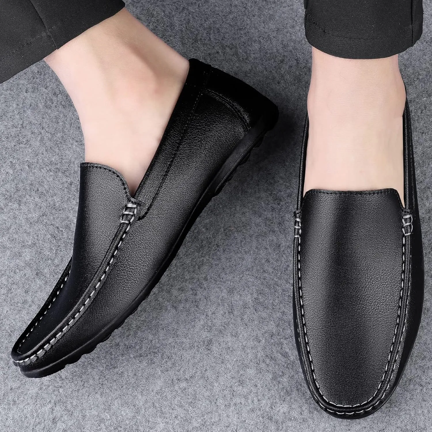 Summer Men Loafers Wedding Dress White Driving Moccasins Footwear Man Casual Shoes Leather Slip On Super Lightweight Male Shoes