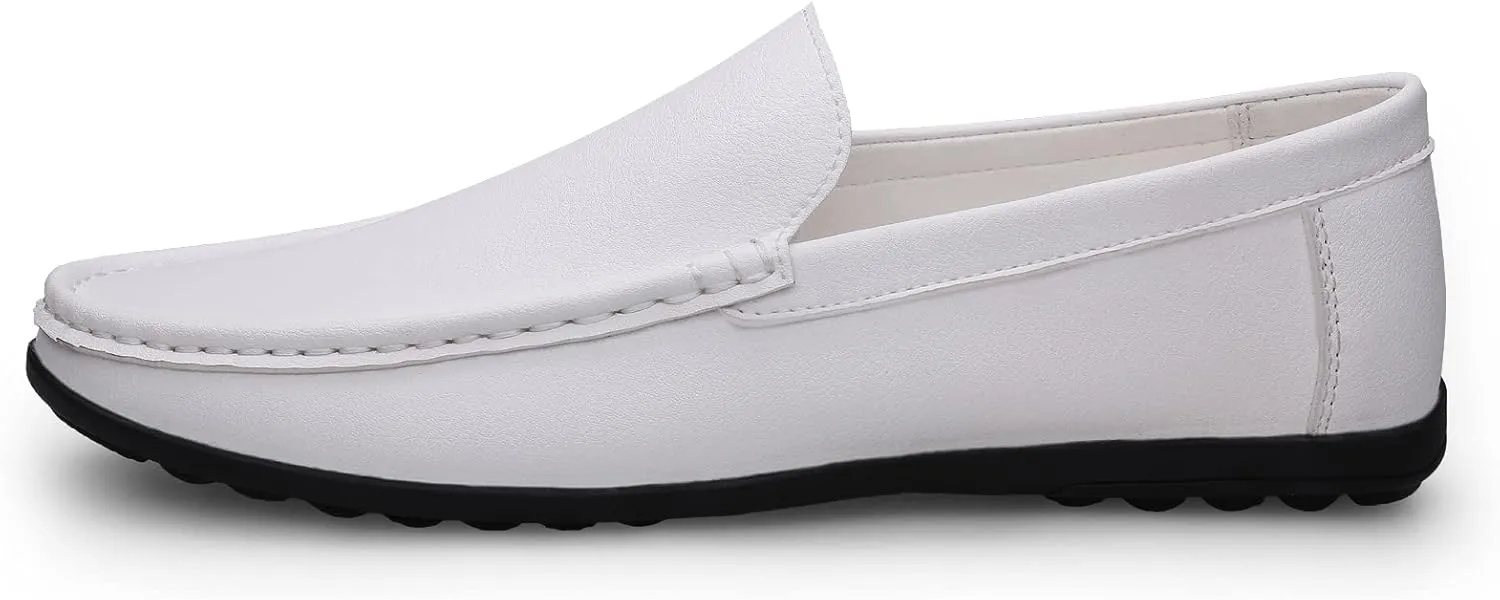 Summer Men Loafers Wedding Dress White Driving Moccasins Footwear Man Casual Shoes Leather Slip On Super Lightweight Male Shoes