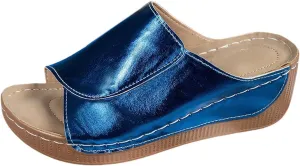 Summer Sandals for Women Wide Width Platform Wedge Sandals Breathable Open Toe Slippers Comfortable Arch Support Slip On Sandal Casual Walking Shoes Wedding Party Dress Shoes