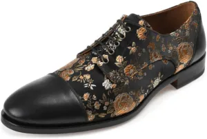 TAFT Jack Shoe Handcrafted Leather and Jacquard Men's Dress Shoe