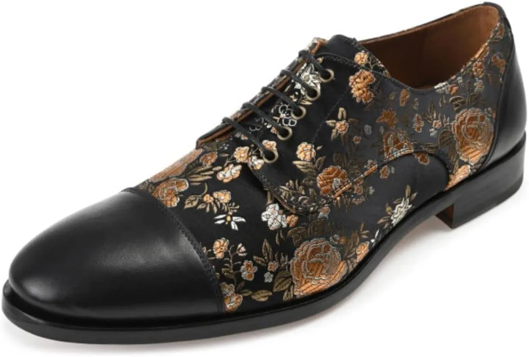 TAFT Jack Shoe Handcrafted Leather and Jacquard Men's Dress Shoe