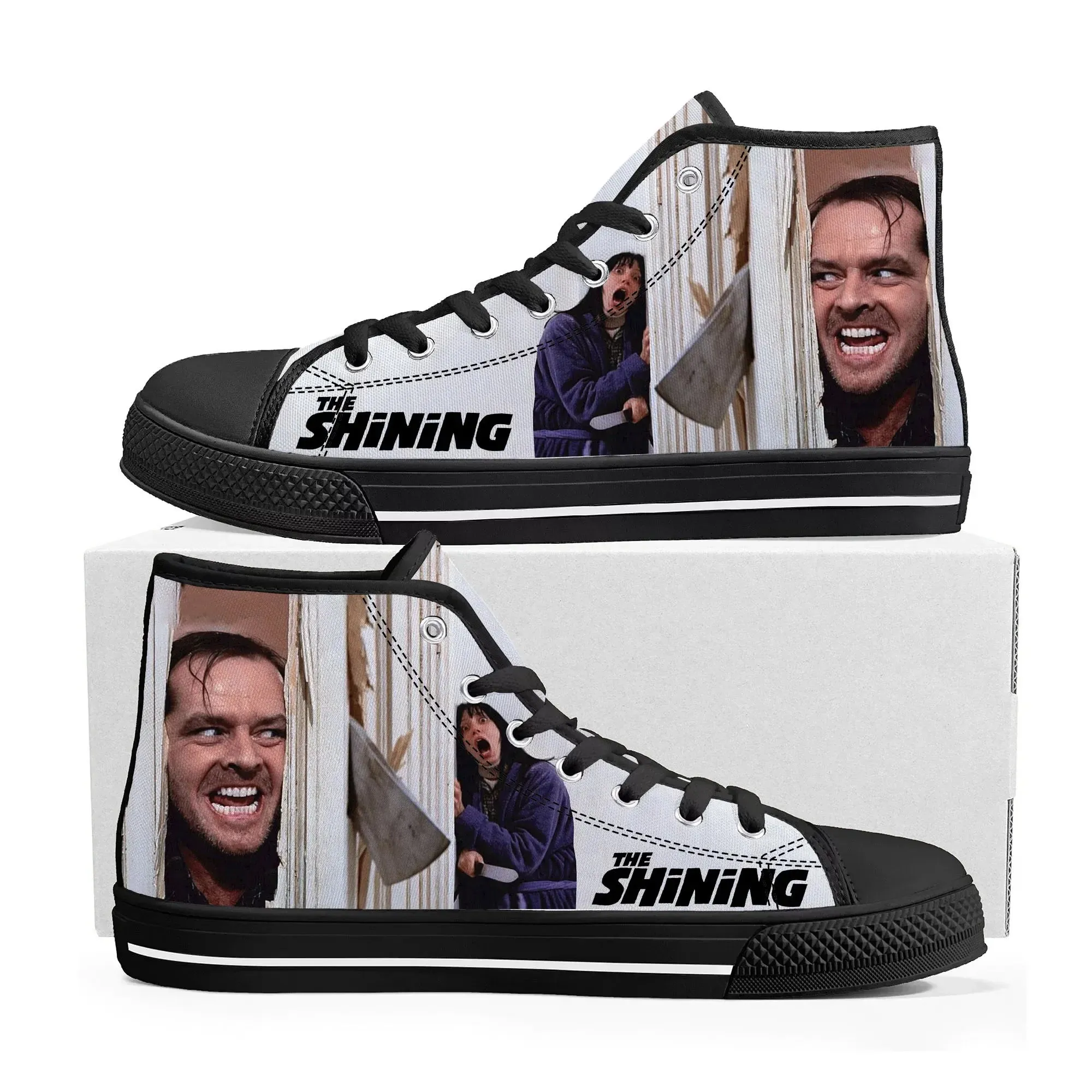 The Shining High Top Canvas Sneakers – Horror Movie-Inspired Jack Nicholson Casual Shoes for Men, Women, Teens