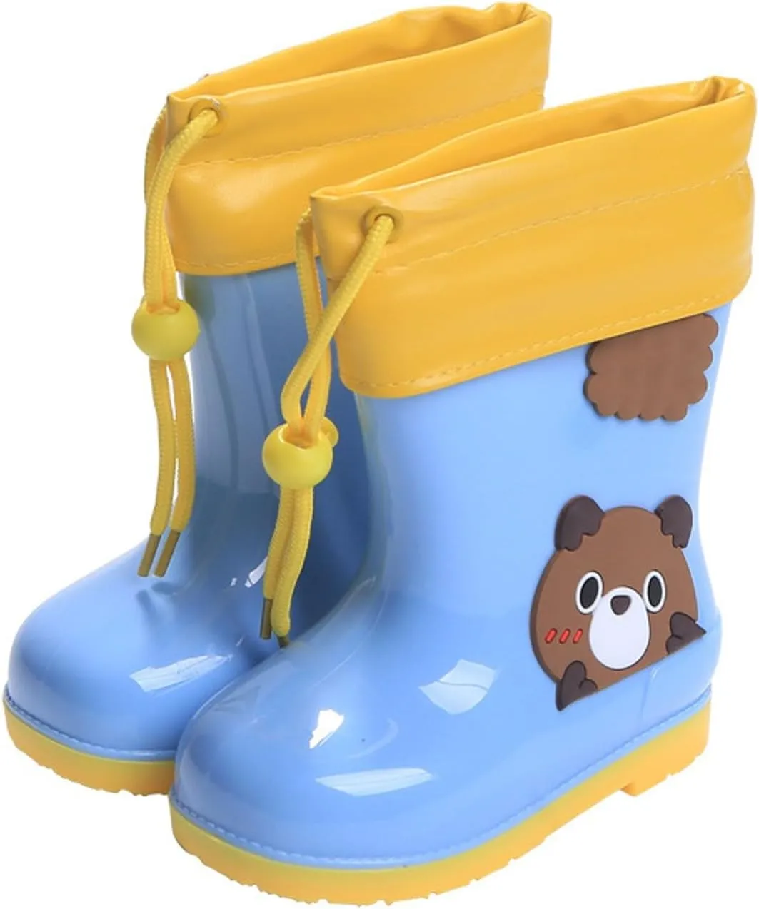 Toddler And Kids Plush Rain Boots Unisex-Child Waterproof Rubber Rain Boots In Cute Bear Patterns Rain Boots Boy
