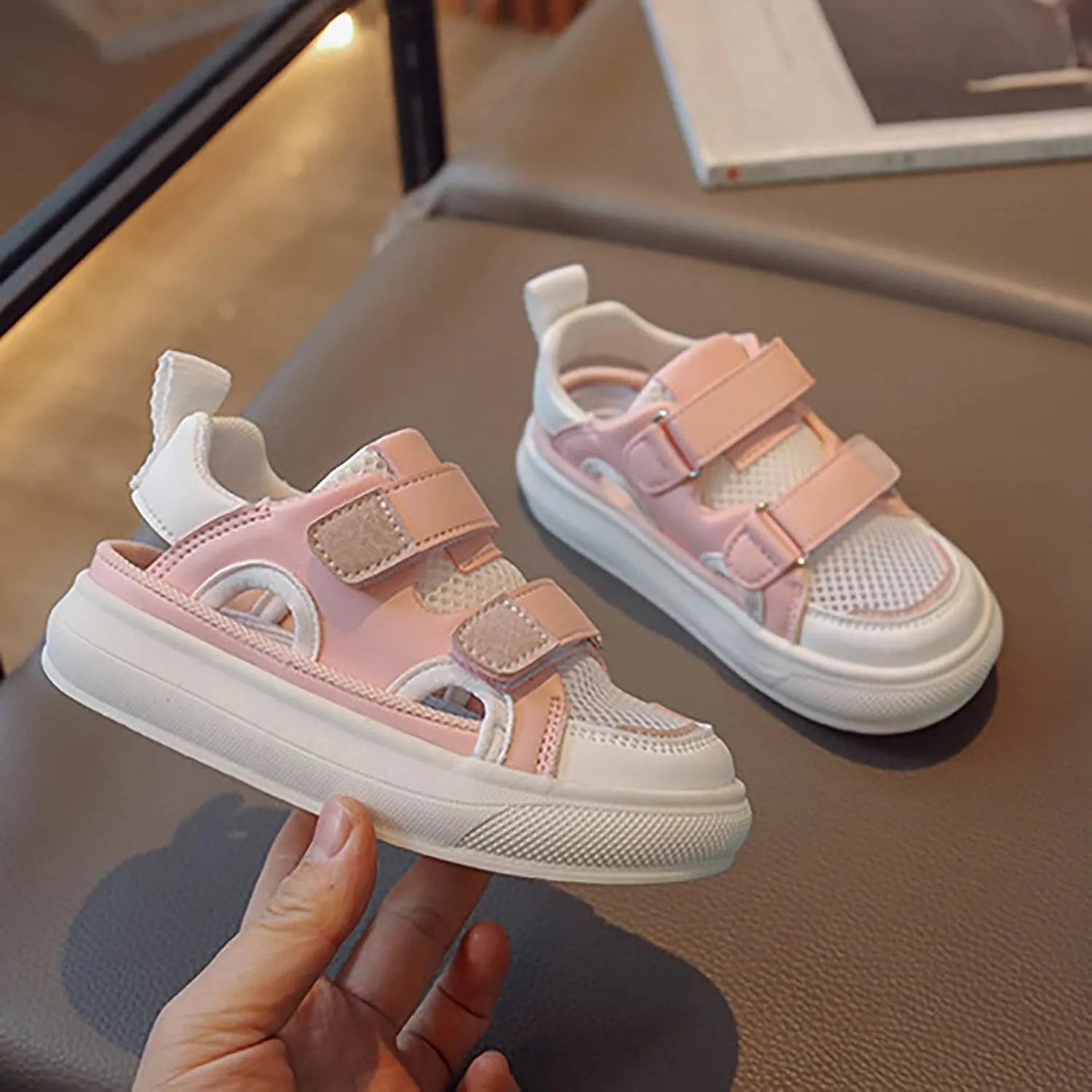 Toddler Boy Girl Closed Toe Quick-Dry Sandals Lightweight Breathable Summer Mesh Shoes Kids Non-Slip First Walking